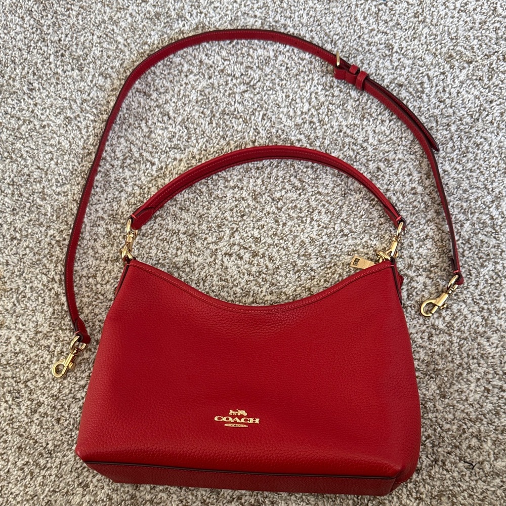 Coach Vibrant Red Leather Shoulder Bag